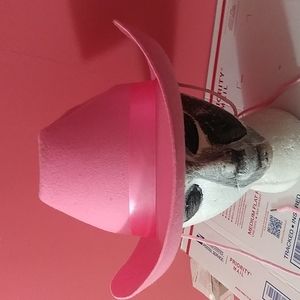 Designer. Pink Cowboy Dude  hat one size + Free scarf or hat.